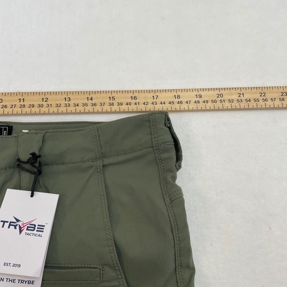 TRYBE TACTICAL Cargo Pants Men 36x34 Olive Green Nylon Spandex New With Tags - Picture 5 of 10